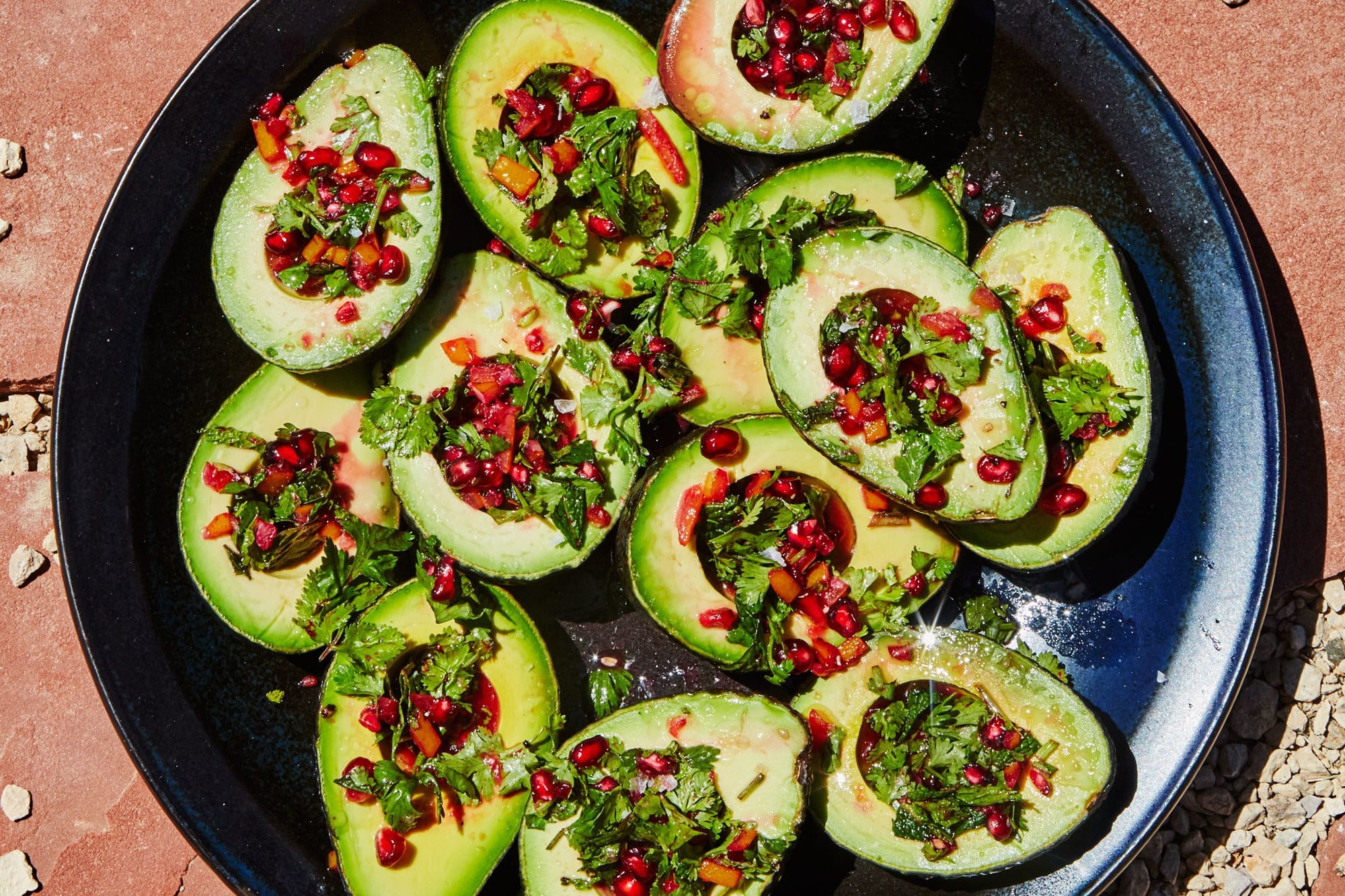 Avocado Cups with Pomegranate Salsa